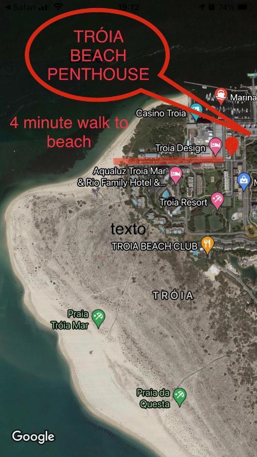 Beautiful Penthouse Apartment With Terrace - 4 Minute Walk To The Beach 트로이아 외부 사진